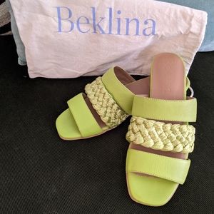 Beklina Braided Raffia and Leather Sandal